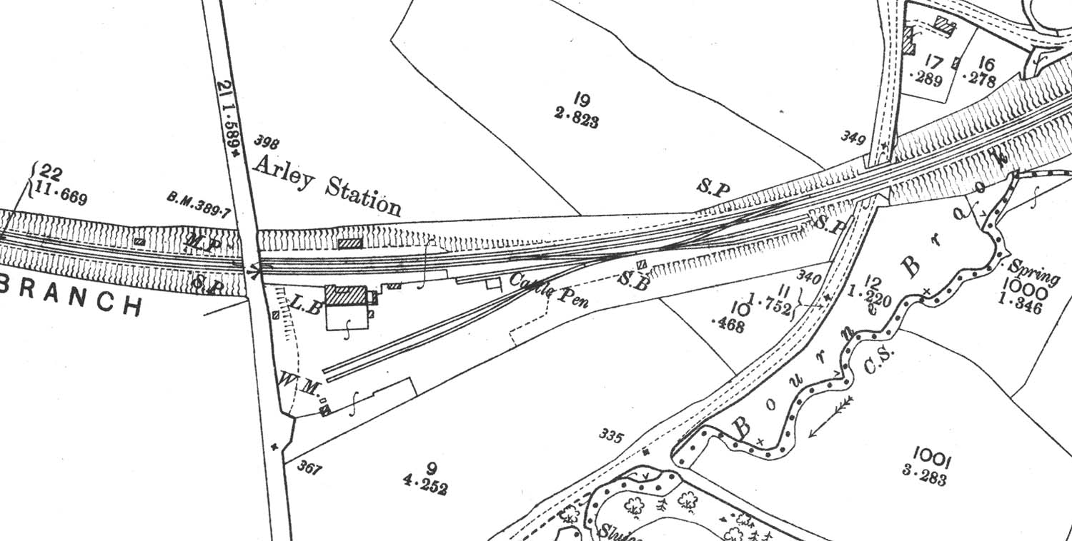 A 1902 25 inch to the mile Ordnance Survey map of Arley & Fillongley station and goods yard