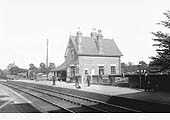 An Edwardian view of Arley & Fillongley station with station staff posed on the down platform