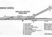 The 1894 schematic drawing of the signalling diagram of Barnt Green Signal Boxes showing their appropriate lever allocation