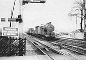 An unidentified ex-MR 0-6-0 4F passes through the junction on the down fast at the head of a Birmingham to Gloucester freight