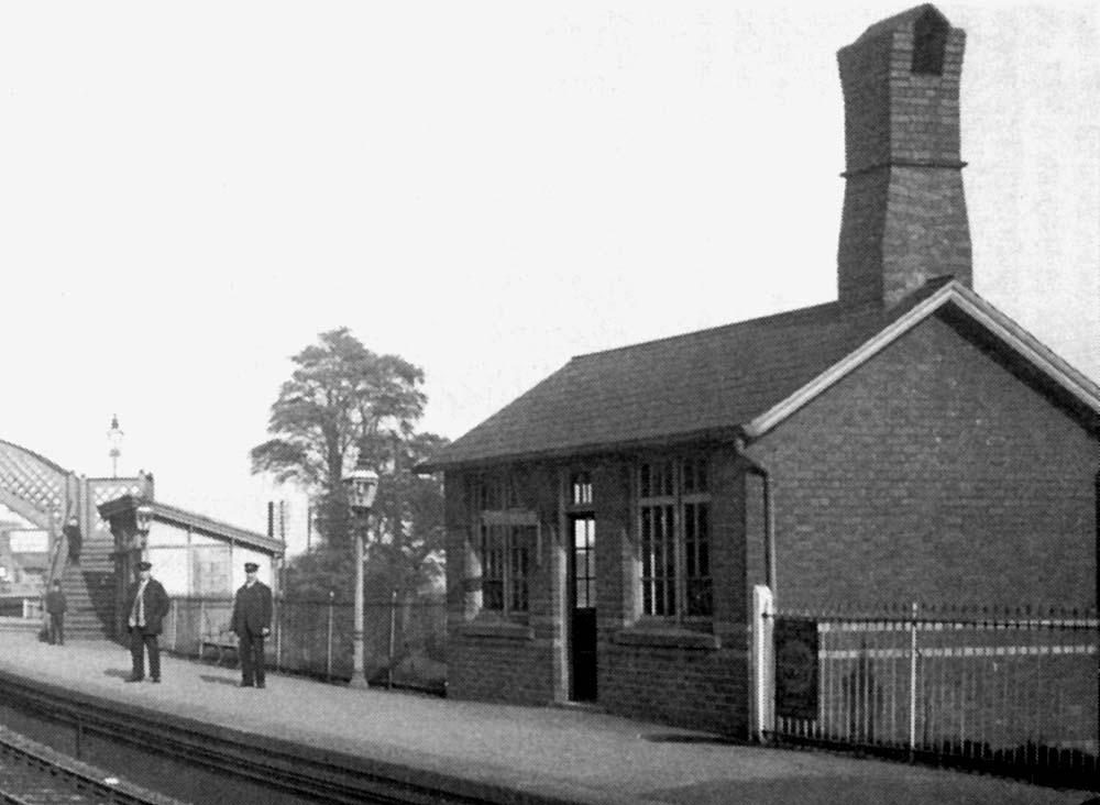 Close up showing the Redditch down platform waiting room which was built after 1894 when the Redditch branch was doubled