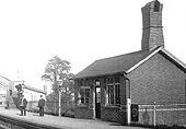 Close up showing the Redditch down platform waiting room which was built after 1894 when the Redditch branch was doubled