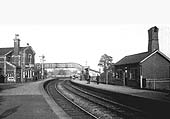 Looking along the Redditch branch's up platform towards the Birmingham to Gloucester mainline