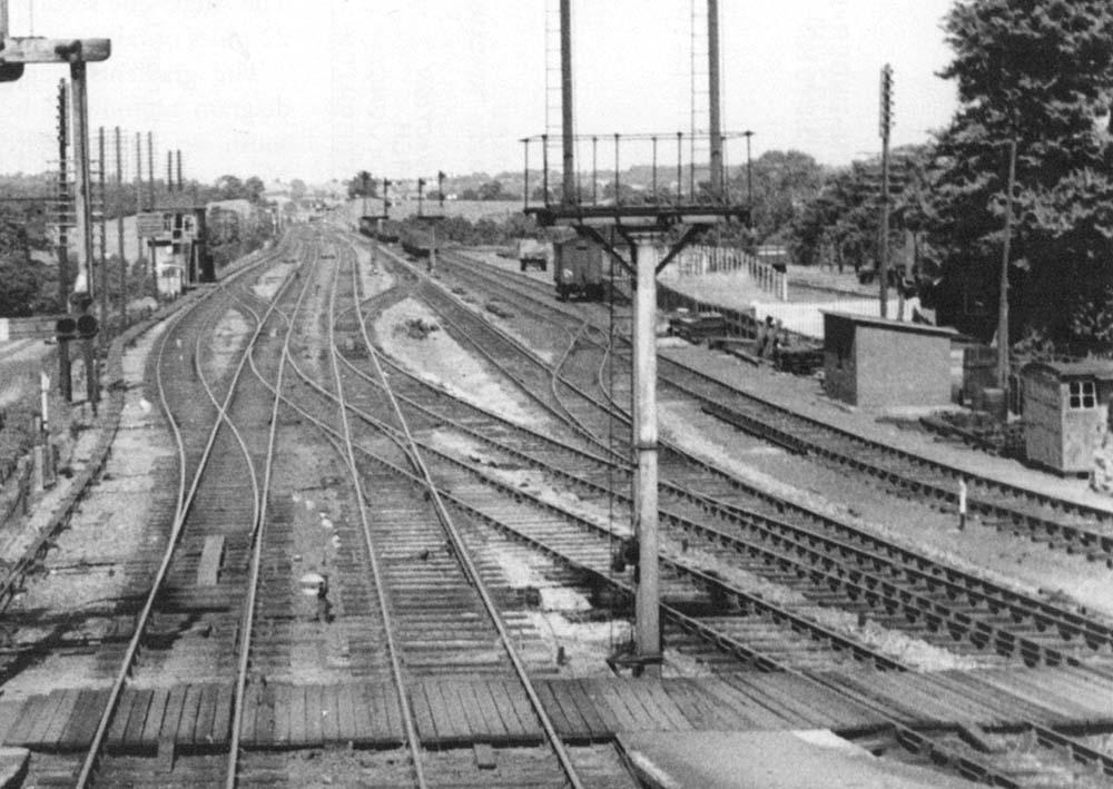 Close up view showing the remodelled junction layout and the new extended sidings in the goods yard