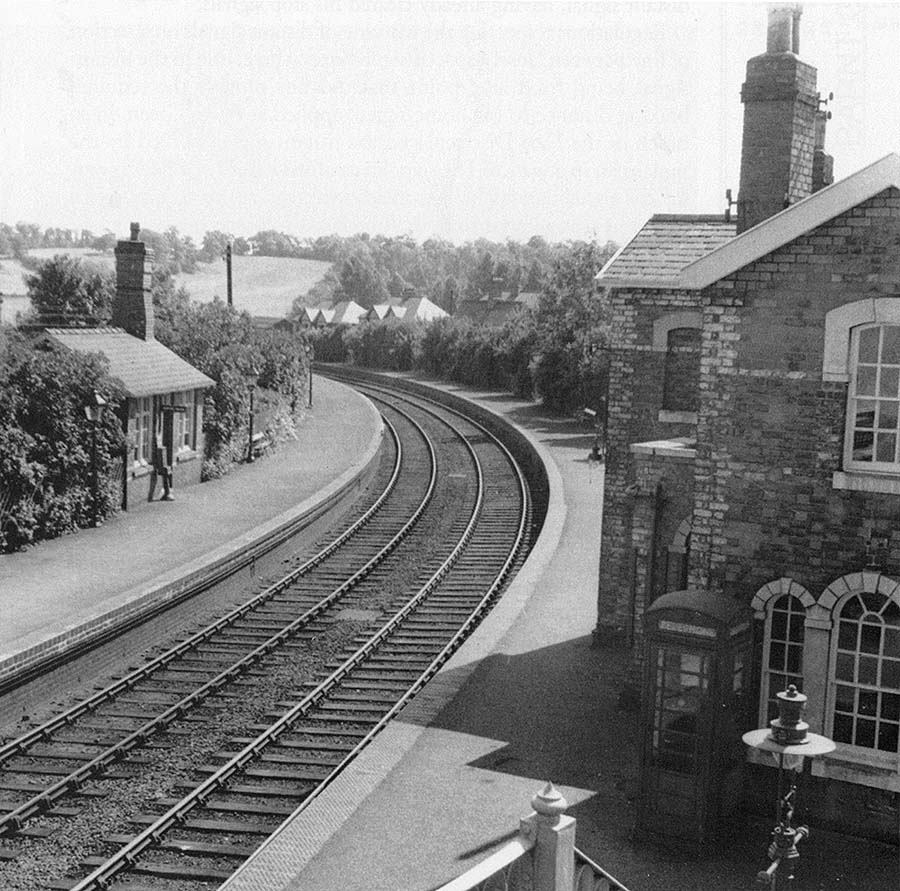 Looking towards Redditch from the passenger footbridge which shows the sharp curvature of the line