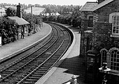 Looking towards Redditch from the passenger footbridge which shows the sharp curvature of the line