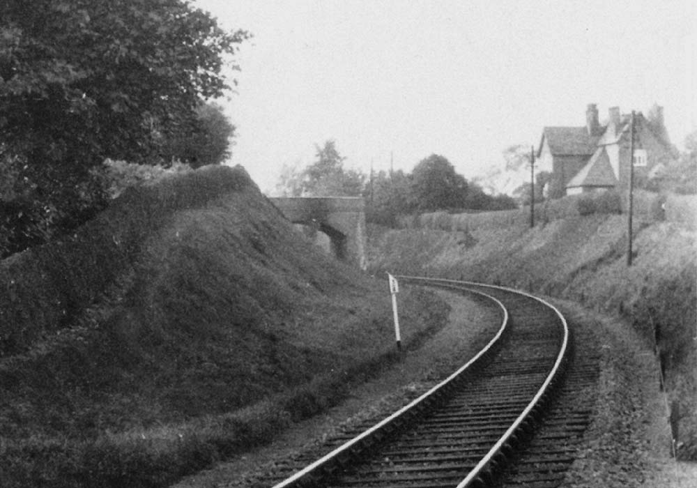 View looking towards Redditch showing the line curving and on a falling gradient from Barnt Green