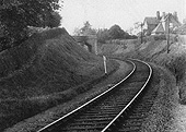 View looking towards Redditch showing the line curving and on a falling gradient from Barnt Green