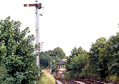 View of the Midland Signal Box controlling the single line to Redditch on 3rd August 1969