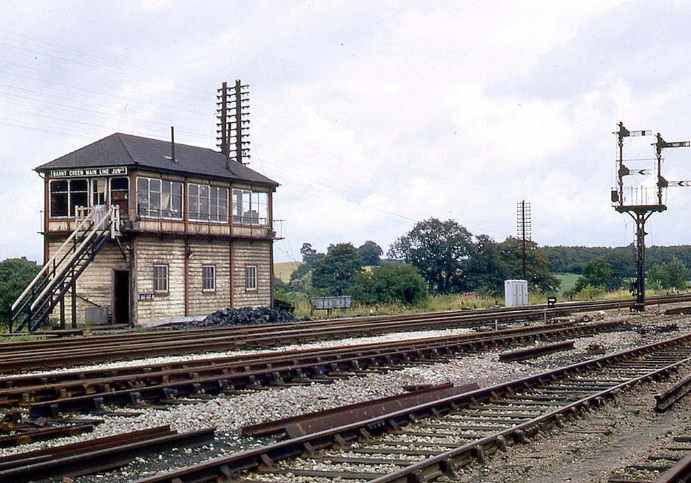 View of Barnt Green Signal Box towards the end ofits working life on 3rd August 1969