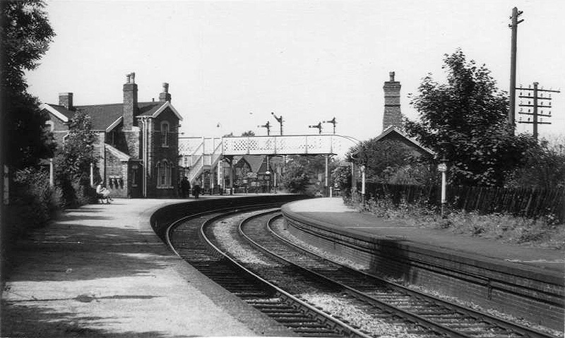 Looking towards the main Gloucester to Birmingham route along the up platform of the Redditch branch line