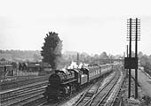 British Railways built Ivatt 2-6-0 4MT No 43013 on an up local passenger service from Bromsgrove on 8th June 1953