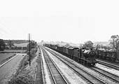 An unidentified ex-LMS 0-6-0 4F is seen on a down Class D goods on fast line approaching Barnt Green