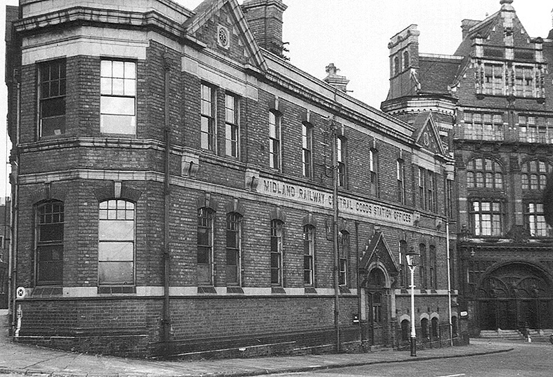 An external view of the Midland Railway Central Goods Station Offices located between Allport Street and Suffolk Street