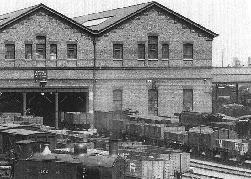 Close up showing the rail entrance to Birmingham Central Good Station's warehouse