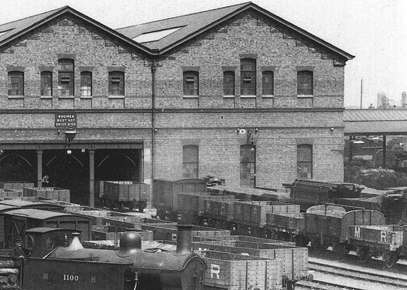 Close up showing the rail entrance to Birmingham Central Good Station's warehouse