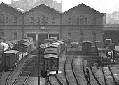 Close up showing the rail entrance to Central Goods Station's warehouse on 26th September 1922