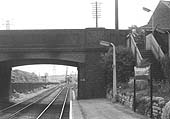 Close up showing the passenger steps which led up from Bournville station's platform to Maryvale Road