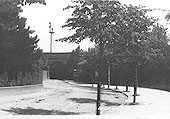 An Edwardian view showing another view of the same side of the rail underbridge on Bournville Lane