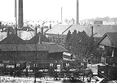 View of Cadbury's works and railway system seen from the station