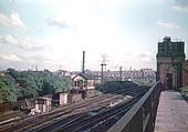 Bournville Signal Box in colour seen from the access path to the engine shed on Wednesday 6th June 1956