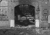 View of the locomotive entrance after closure and removal of the railway track taken on Friday 3rd November 1961