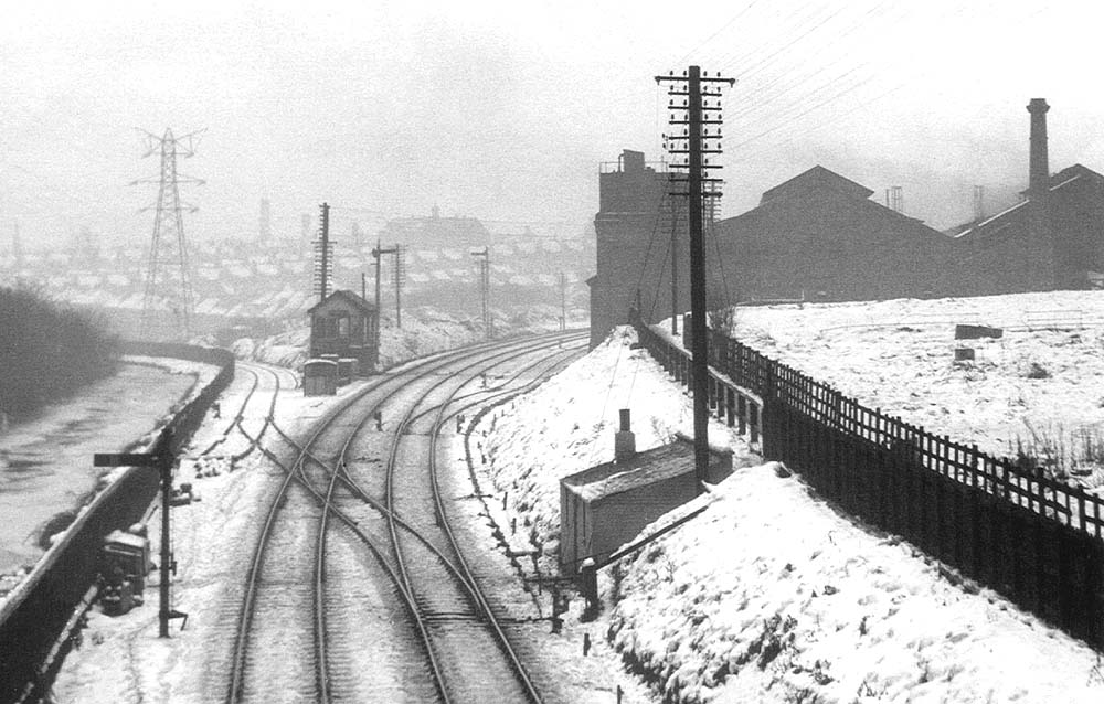 Looking south towards the junction between the original single line route to Lifford and the double tracks of the BWSR