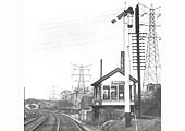 Bournville station, seen through the arch of the bridge carrying Maryvale Road, on Sunday 12th September 1954