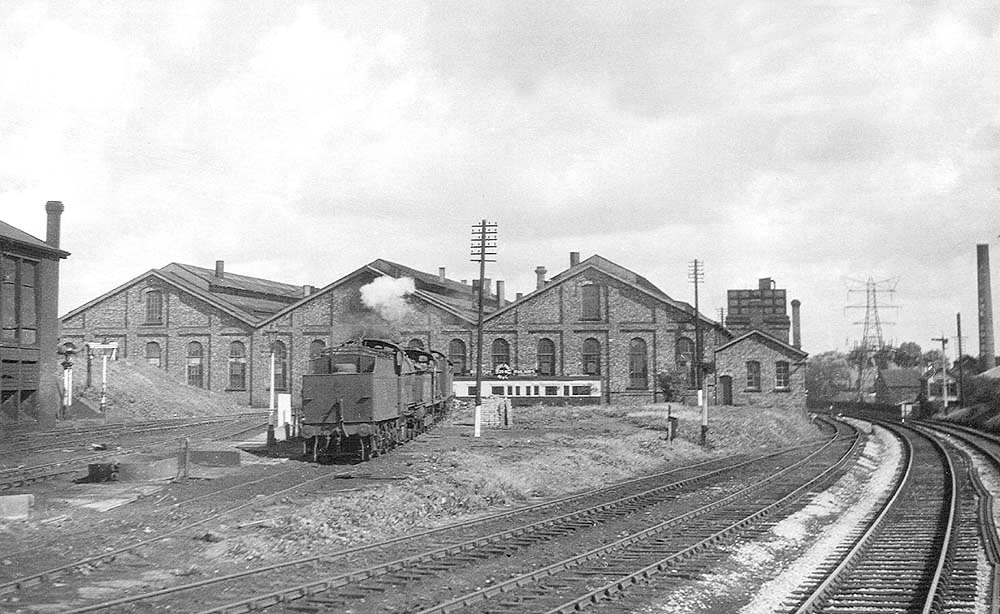A fine view of Bournville shed and the adjacent Birmingham to Bristol main line, taken on 4th August 1952