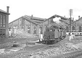Close up showing three unidentified ex-LMS engines on the short siding often occupied by wagons loaded with ash