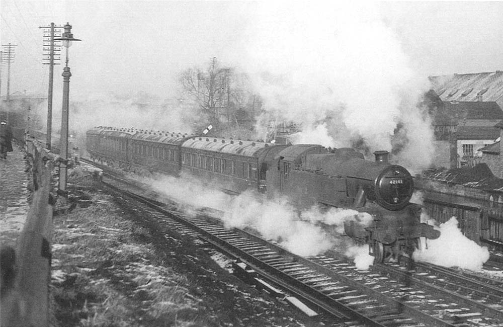 Fairburn 2-6-4T No 42141, allocated to Saltley from new in April 1950, is seen here just after leaving Bournville