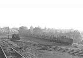 An undated view of redundant engines stored on sidings, taken from the ramp leading to the coaling stage