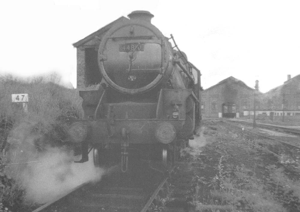 Undated view of ex-LMS 5MT 4-6-0 No 44810 of Saltley, probably taking on water