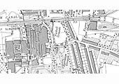 Ordnance Survey Map of Bournville Station and Cadbury's works dated 1913 and published in 1921