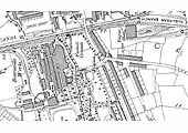 Ordnance Survey Map of Bournville Station and Cadbury's works dated 1902 and published in 1905