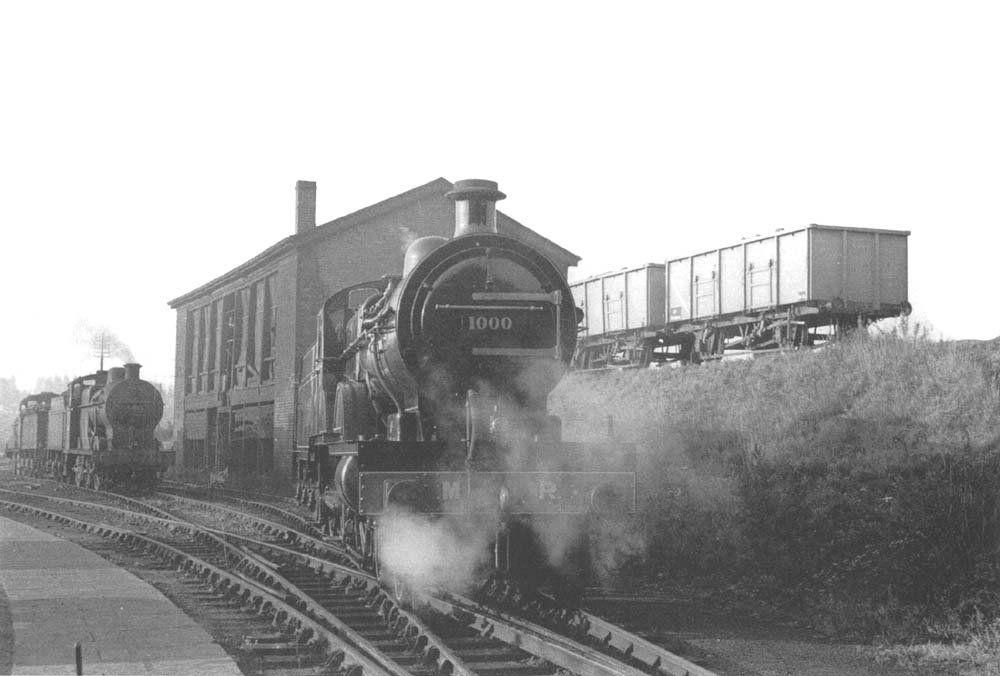 LMS 4-4-0 Compound No 1000 reverses towards Bournville's coaling stage to be prepared for its trip to York on 30th August 1959