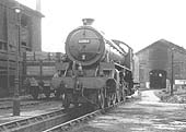 British Railways built B1 4-6-0 No 61284 is seen standing over the ash pit at Bournville shed in October 1957