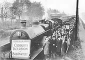 An LMS Cadbury's excursion to Bournville has arrived at the down platform, headed by an ex-MR  3P 4-4-0