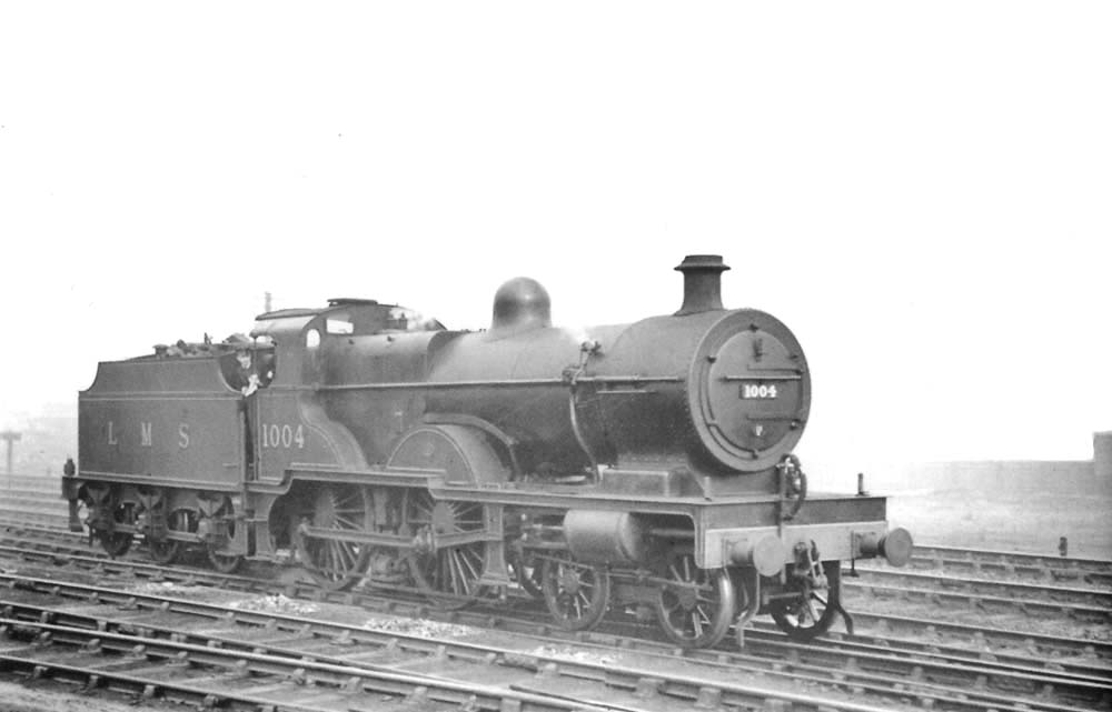 Ex-MR 4P 4-4-0 Compound No 1004 is seen coming off shed to run light engine to New Street on 2nd March 1935