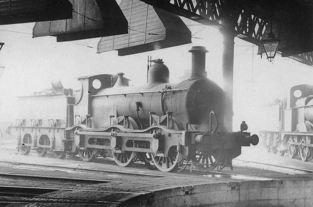 An unidentified ex-MR 1F 0-6-0 700 class 'Kirtley' locomotive stands on one of the radial roads on 2nd March 1935