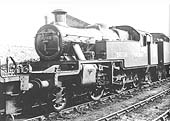 Ex-LMS 3P 2-6-2T No 40168, with British Railways lettering on the tank sides, is seen at the shed on 24th April 1949