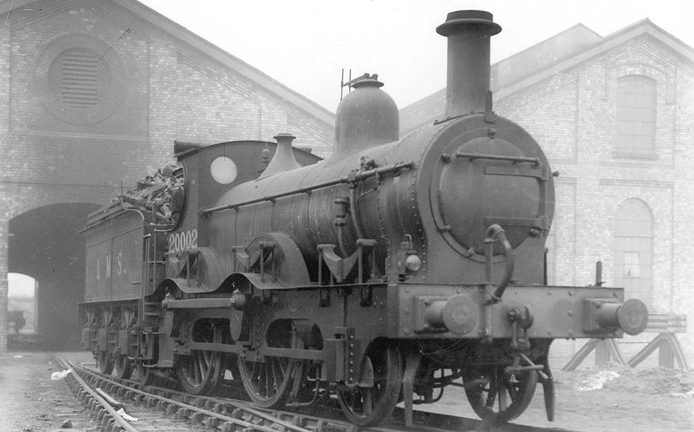 LMSR 1P 2-4-0 No 20002 photographed outside the shed at Bournville on Saturday 2nd March 1935