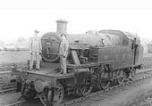 LMS Stanier 3MT 2-6-2T No 91 stands outside the shed