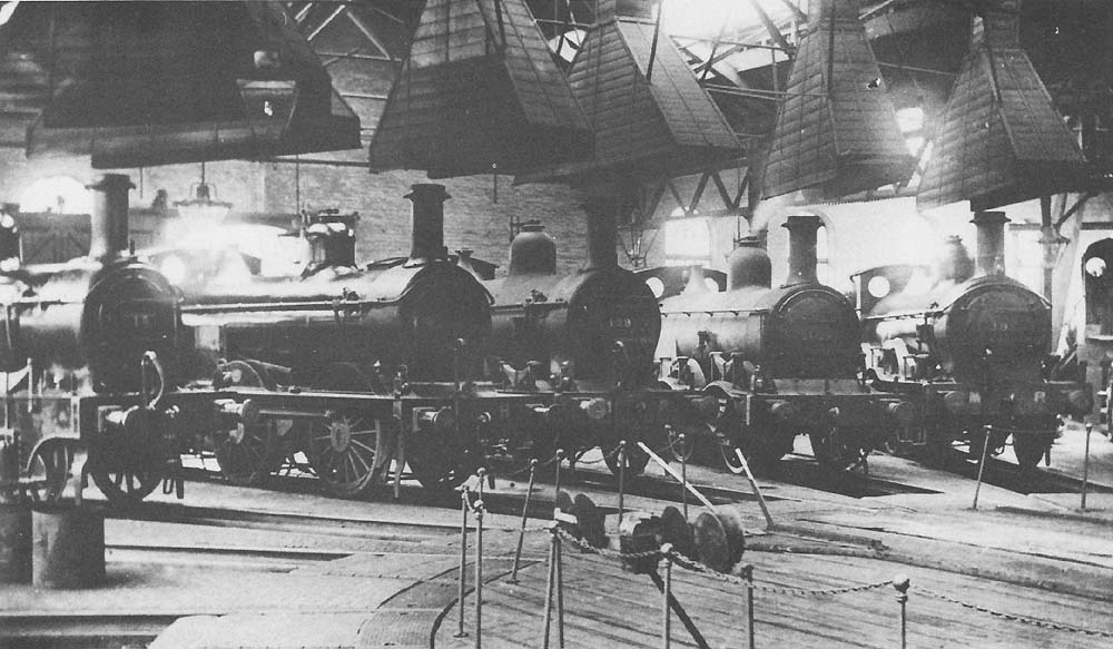 Midland Railway engines photographed inside Bournville shed on Sunday 31st August 1919