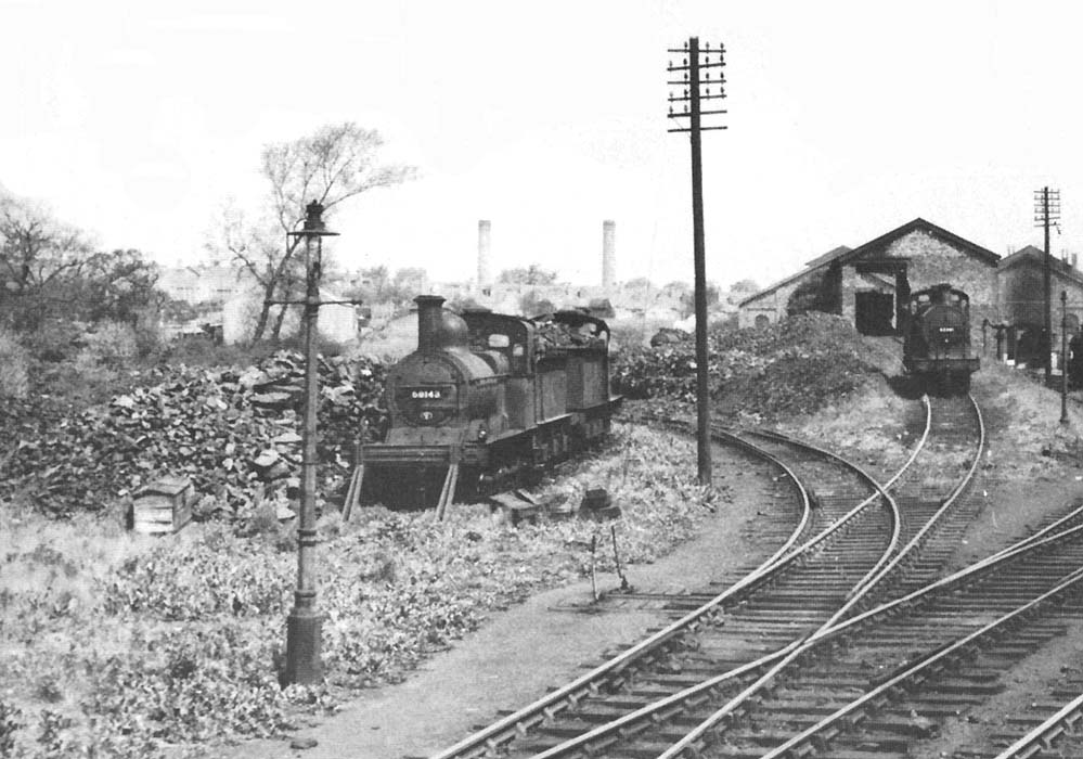 Coal stacks and coaling stage at Bournville were photographed from a northbound train on Saturday 1st June 1957