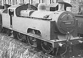 LMSR 3P 0-6-4T No 2015 stands with other engines in a siding alongside the shed at Bournville on Saturday 15th June 1935