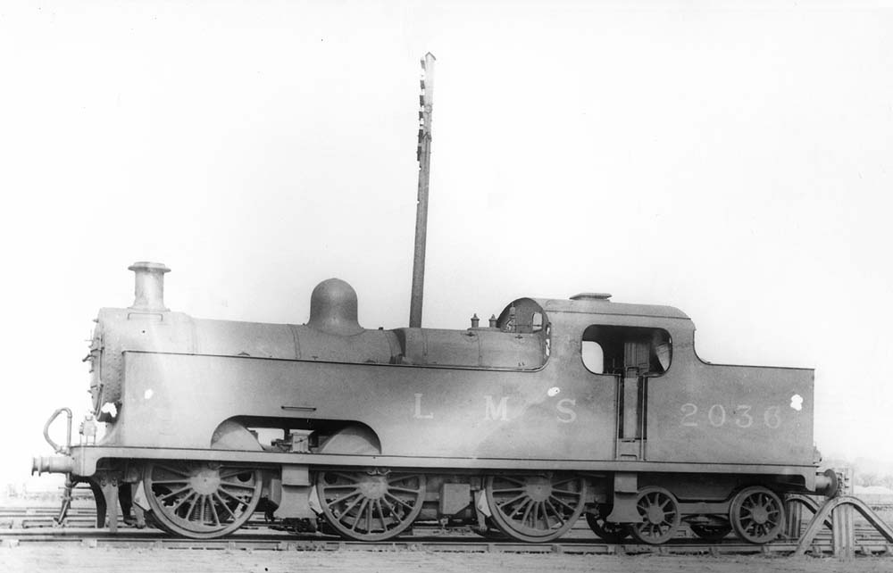 LMSR 3P 0-6-4T No 2036 is stabled in a siding hard against the buffers at Bournville on Saturday 15th June 1935