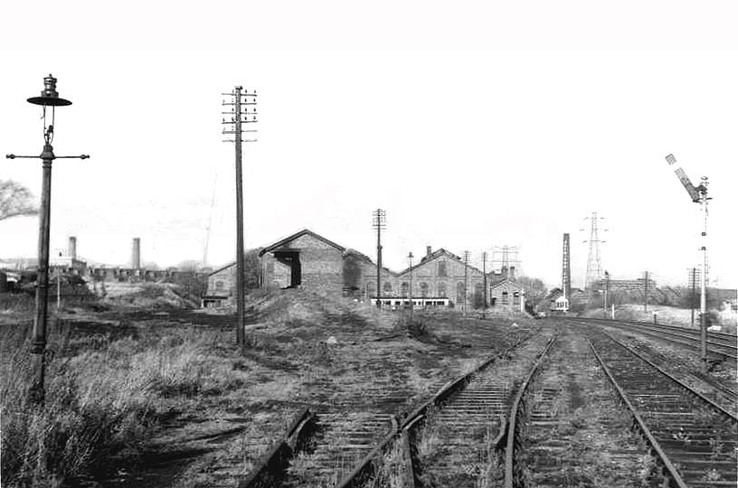 View of the locomotive shed and yard after closure and removal of the railway track taken on Friday 3rd November 1961