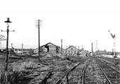 View of the locomotive shed and yard after closure and removal of the railway track taken on Friday 3rd November 1961
