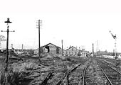 View of the locomotive shed and yard after closure and removal of the railway track taken on Friday 3rd November 1961